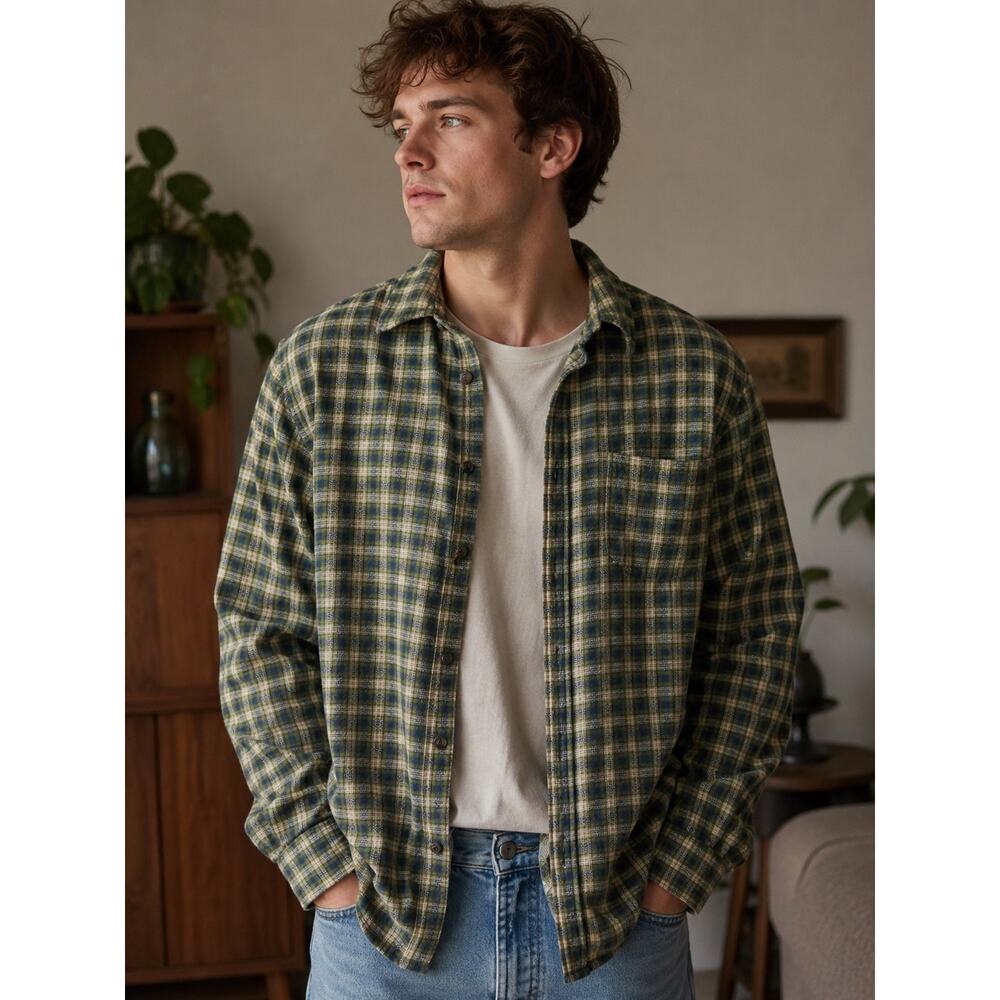 FatFace Men’s Plaid Flannel Shirt – XL Regular